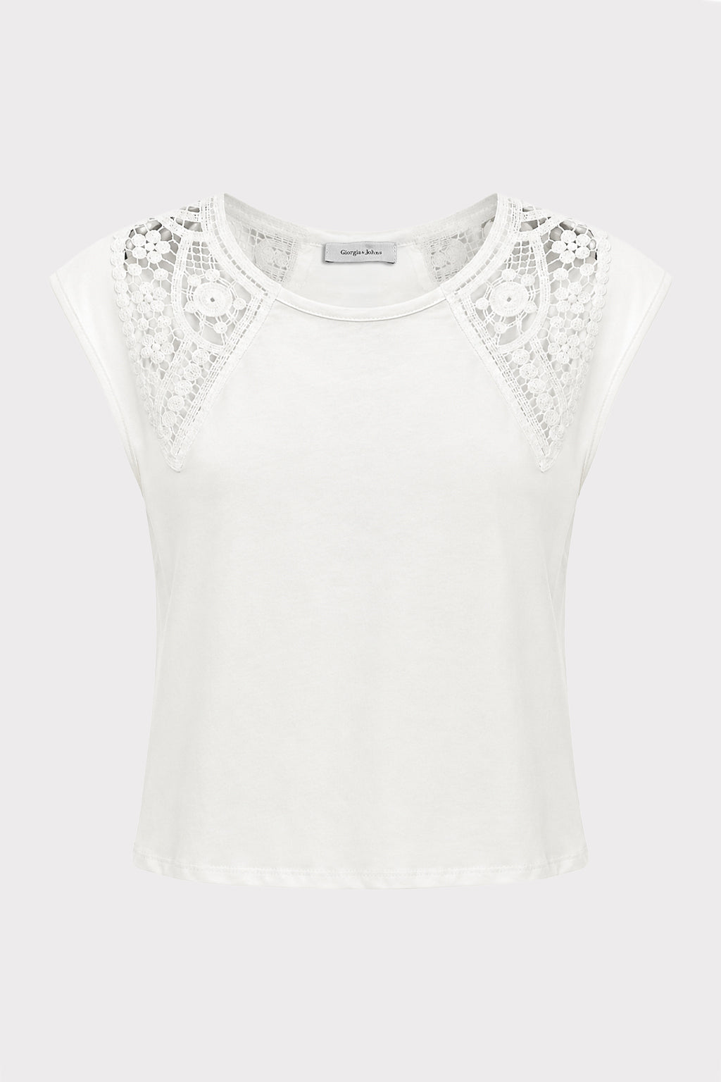 T shirt dettagli pizzo