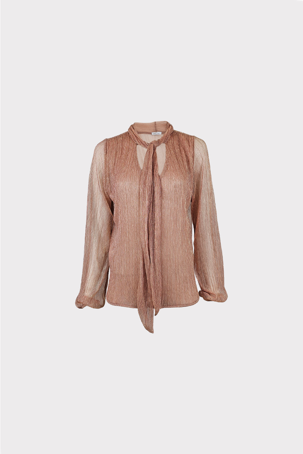 Blusa plisse' tessuto lurex