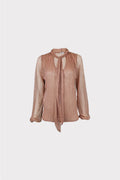 Blusa plisse' tessuto lurex