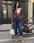 Camicia over tartan con applicazione