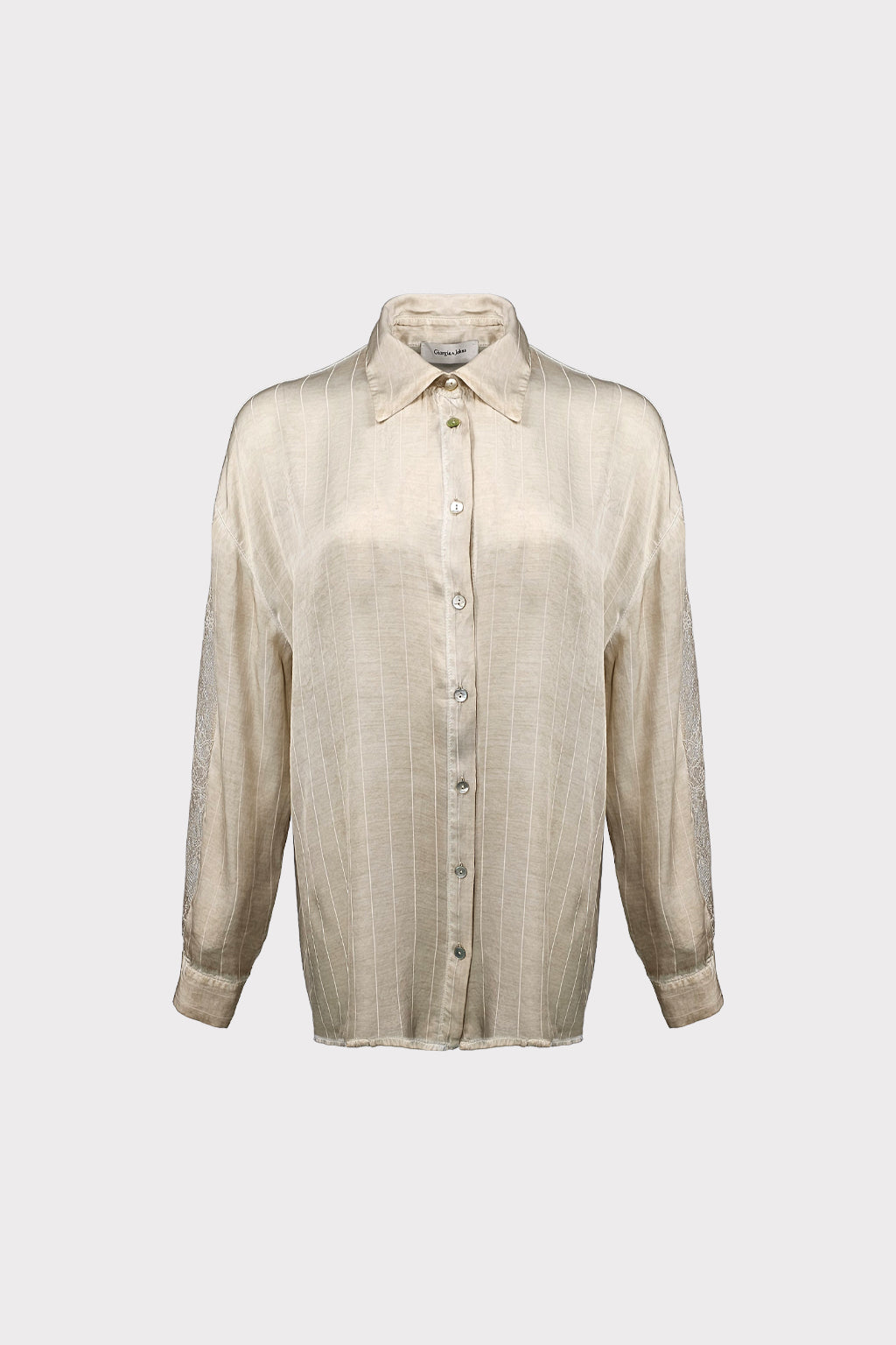 Camicia riga inserto pizzo