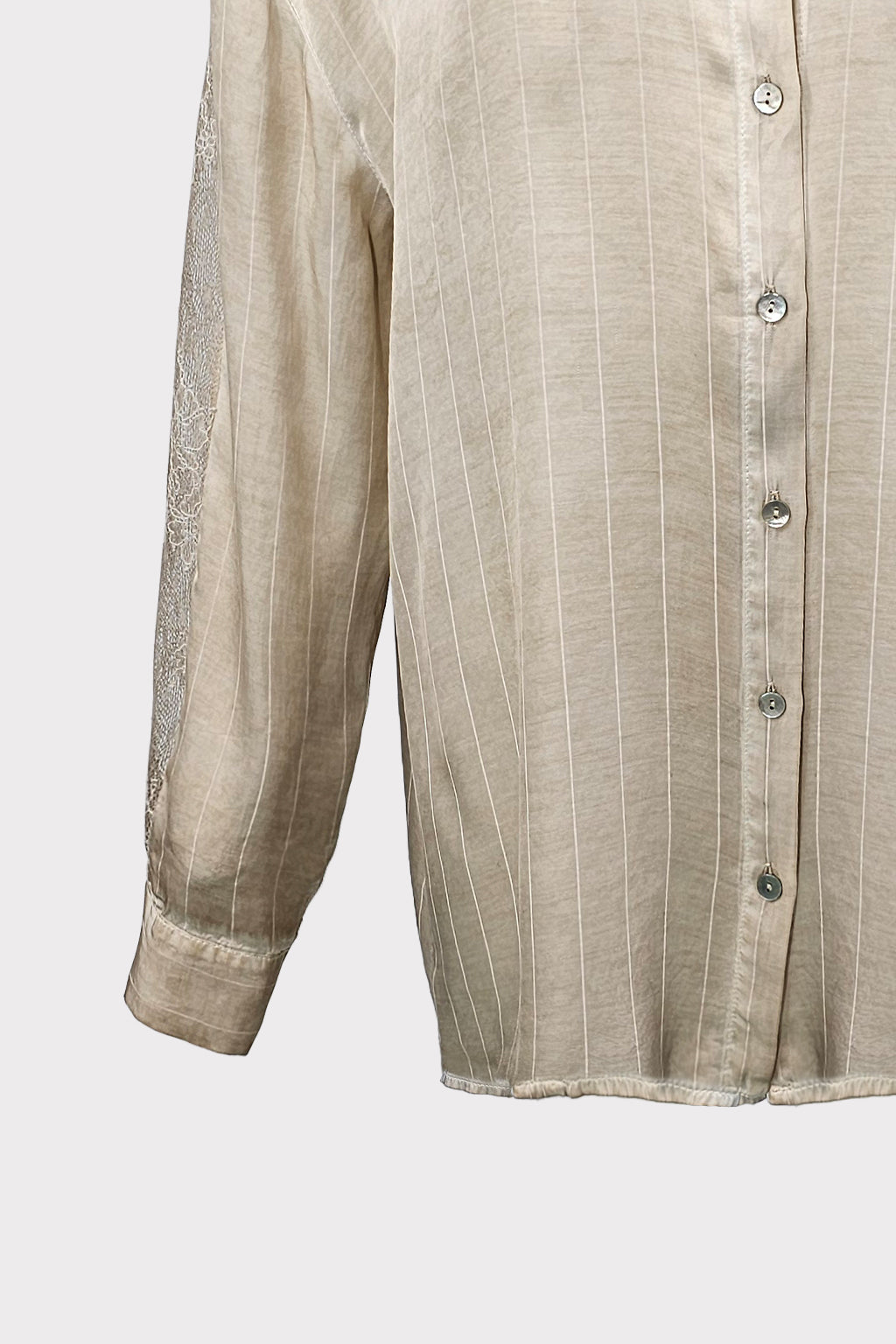 Camicia riga inserto pizzo