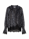 Blusa in velluto devore' bordi in pizzo