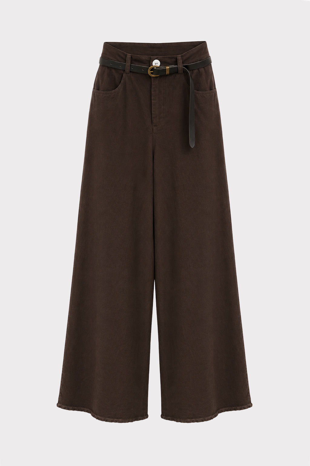 Pantalone cotone con cintura