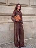 Pantaloni bande laterali check