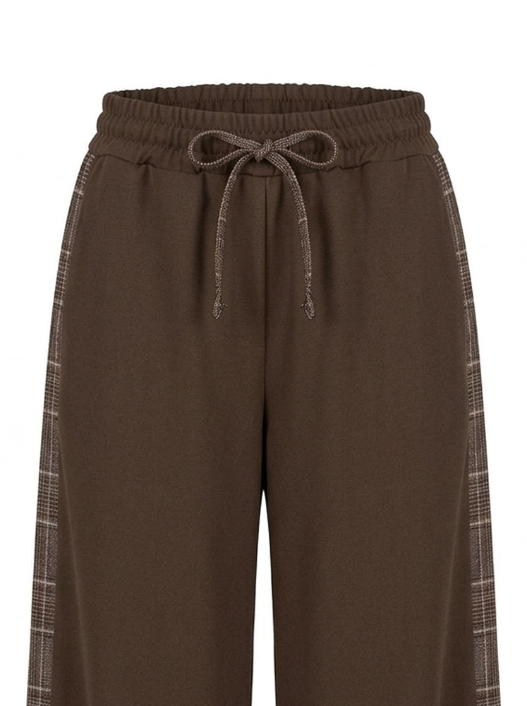 Pantaloni bande laterali check