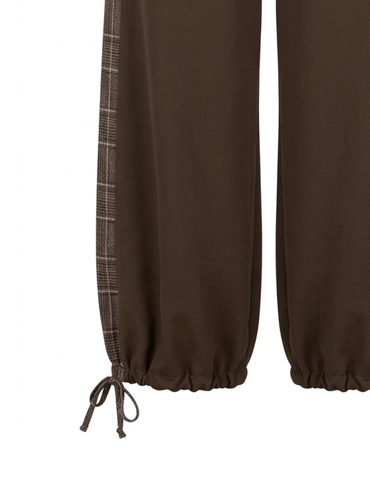 Pantaloni bande laterali check