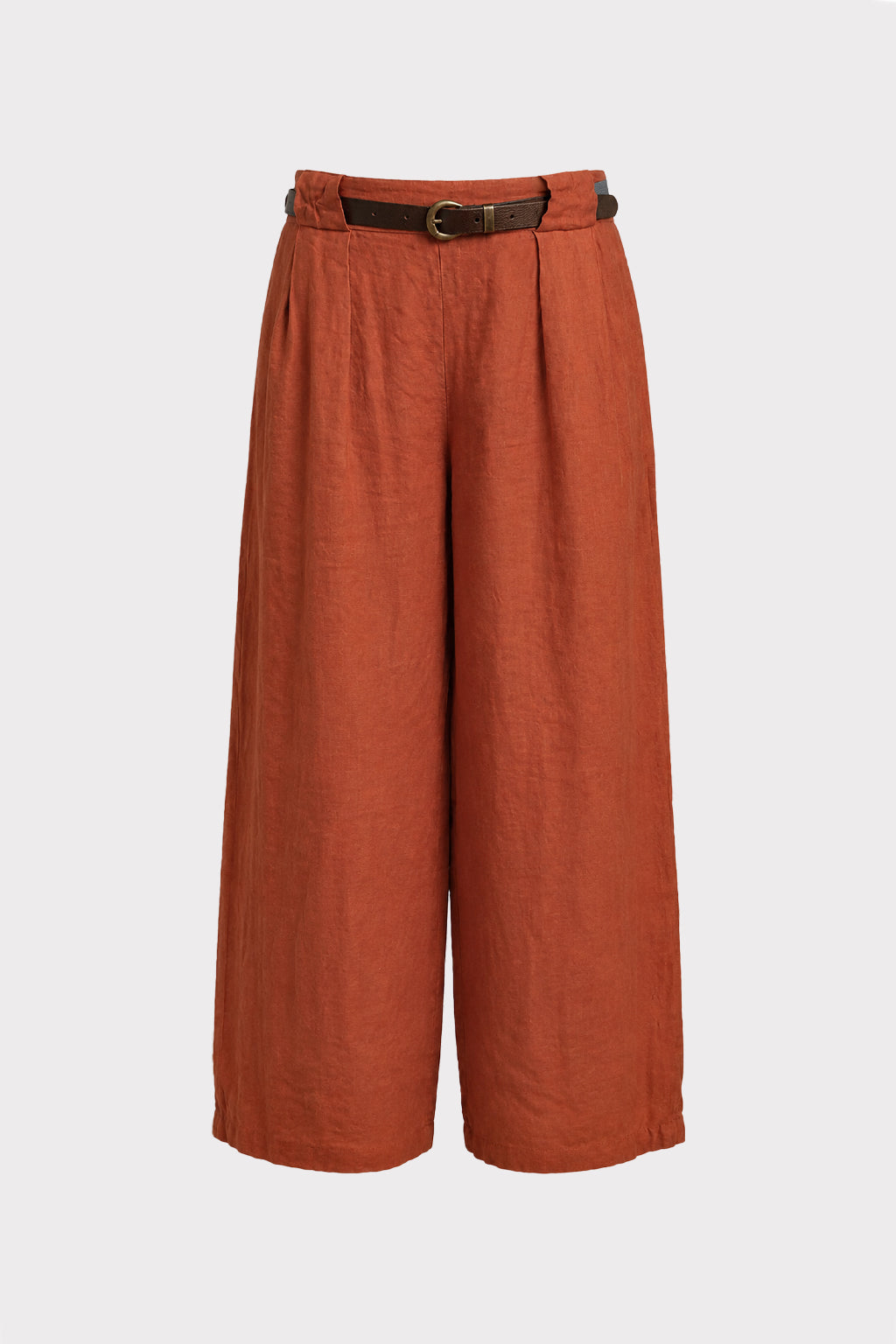 Pantalone lino con cintura