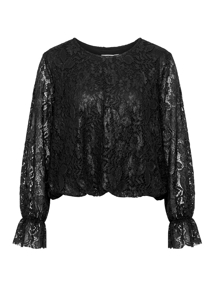 Blusa in pizzo con fondo rimborsato