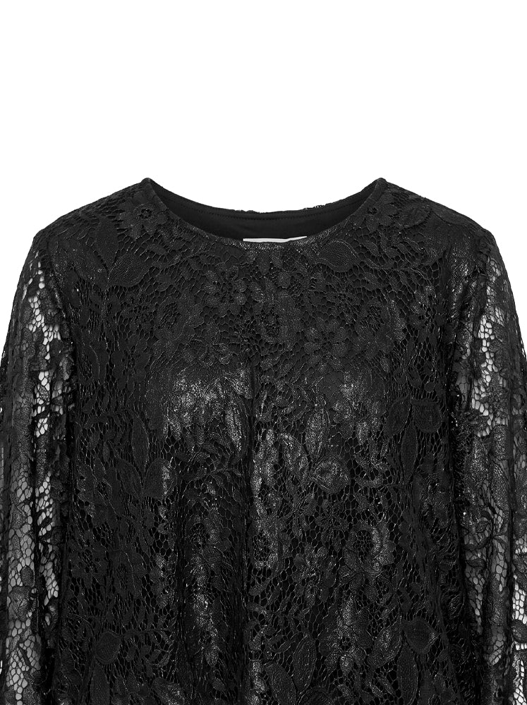 Blusa in pizzo con fondo rimborsato