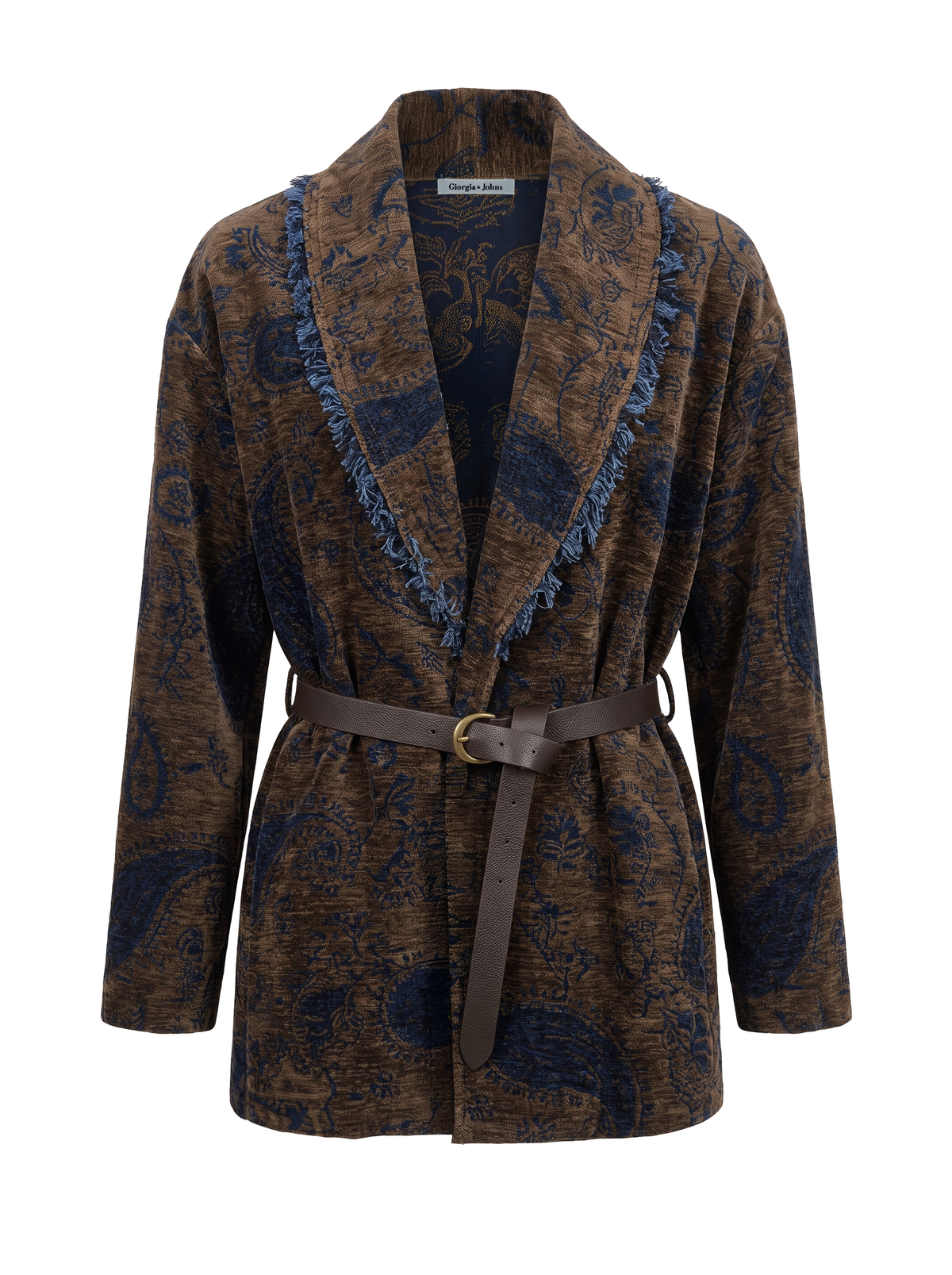 Giacca kimono jacquard motivo paisley