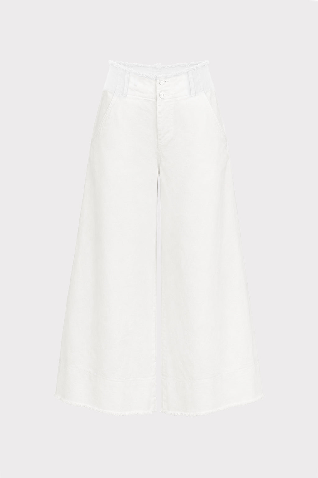 Pantalone cotone wide leg