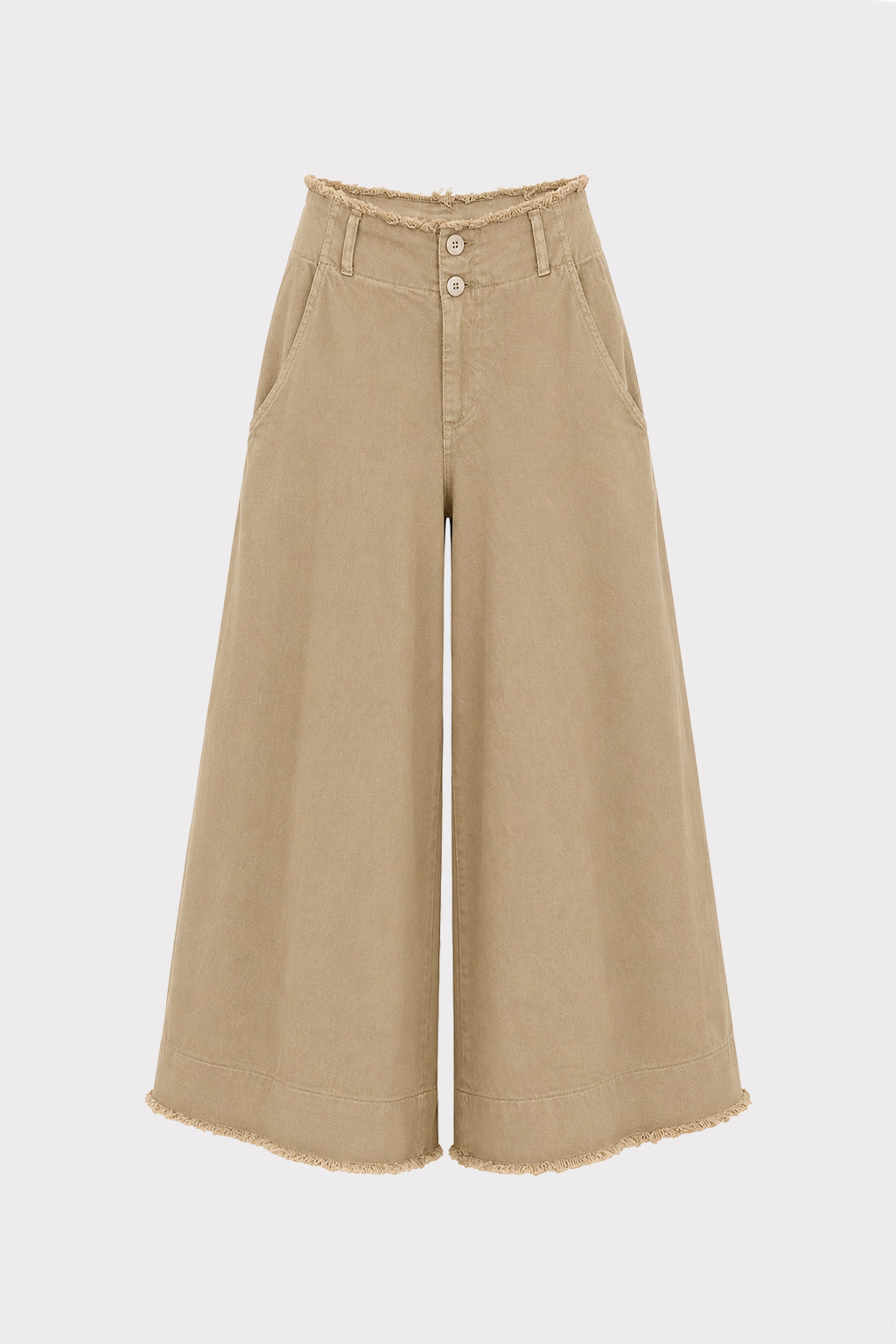 Pantalone cotone wide leg