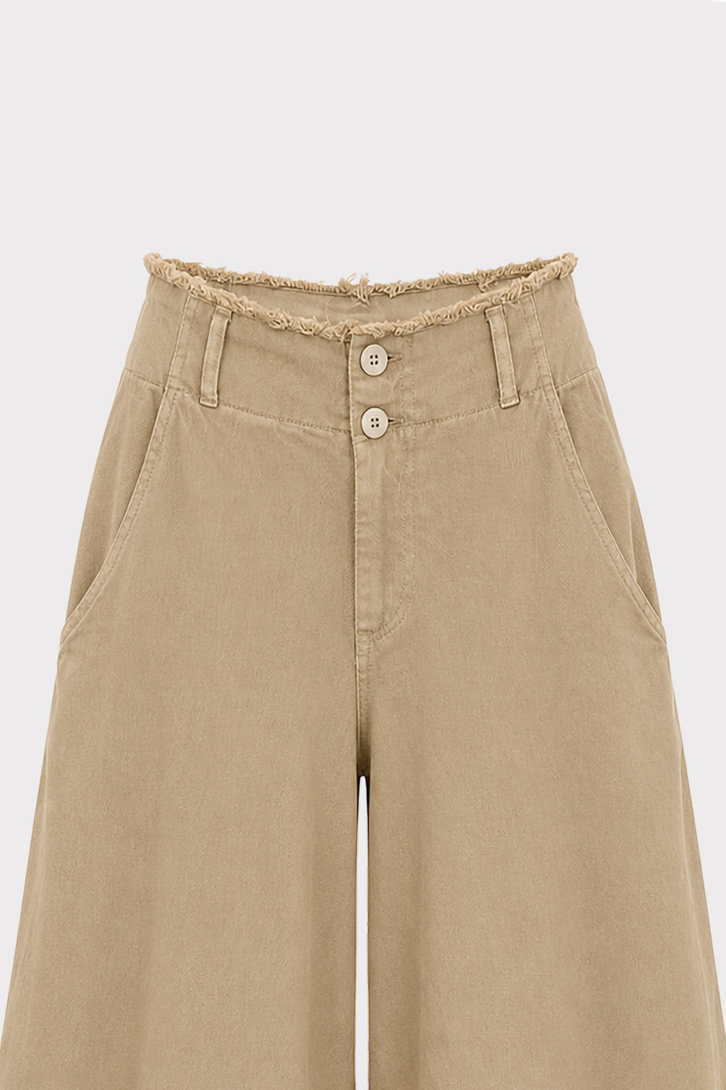 Pantalone cotone wide leg