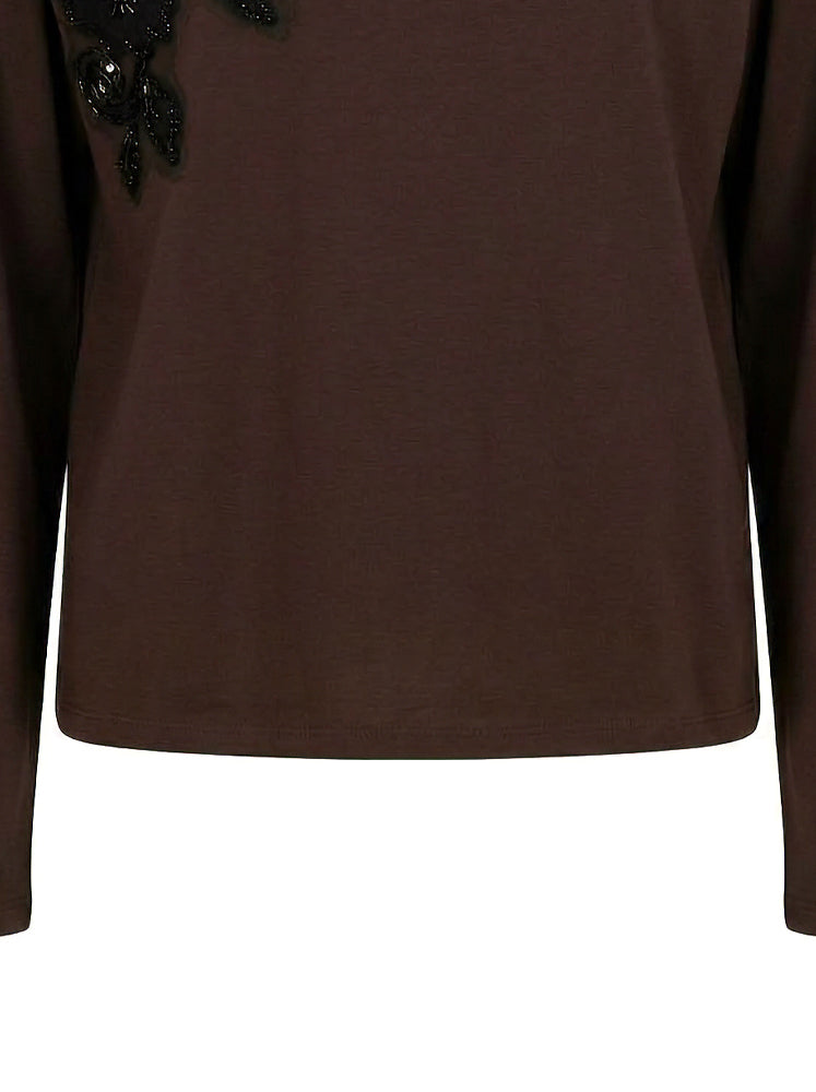 Maglia girocollo con applicazione
