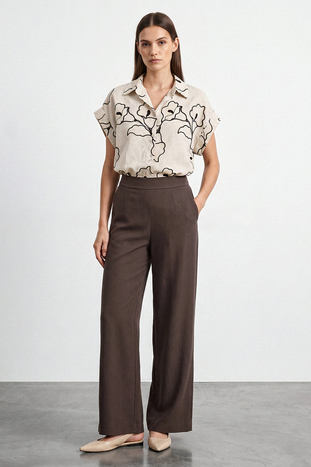 Camicia cotone con ricami