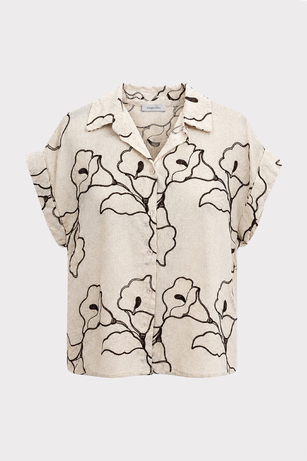 Camicia cotone con ricami