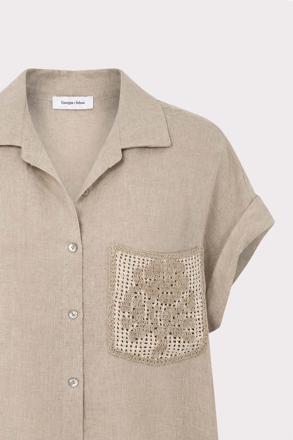 Camicia lino con taschino