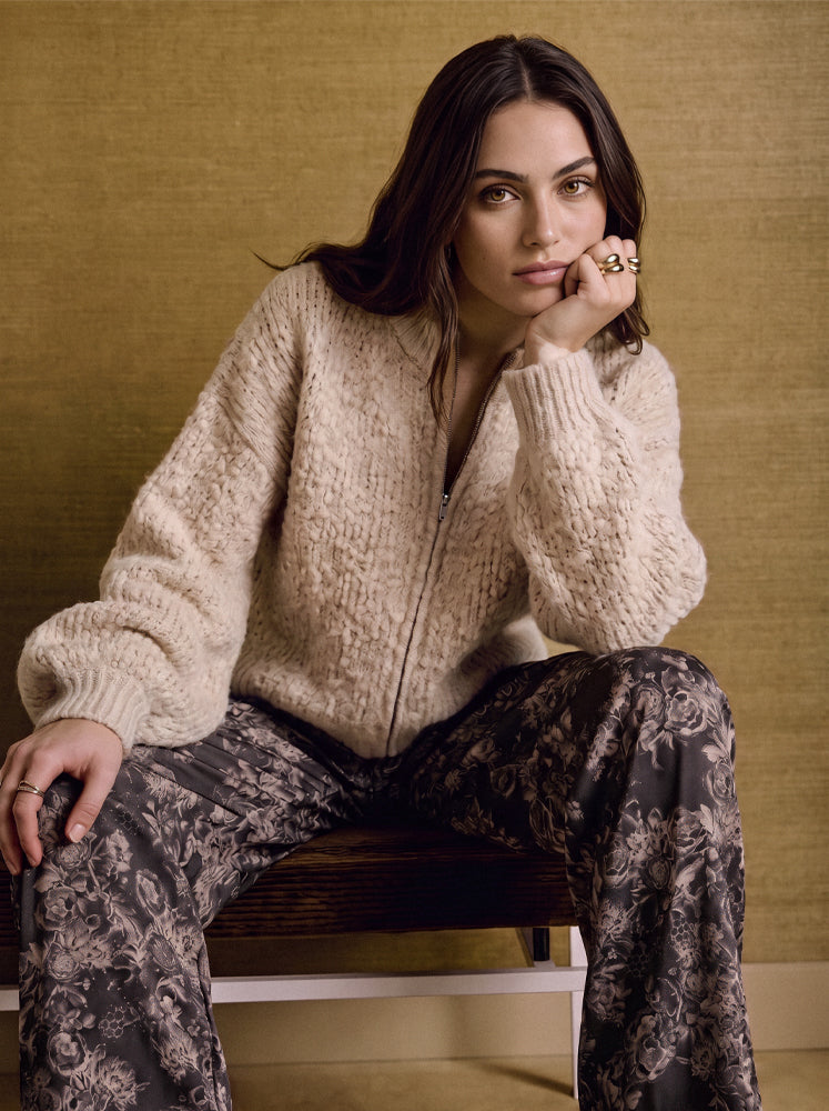 Cardigan in maglia effetto Boucle'