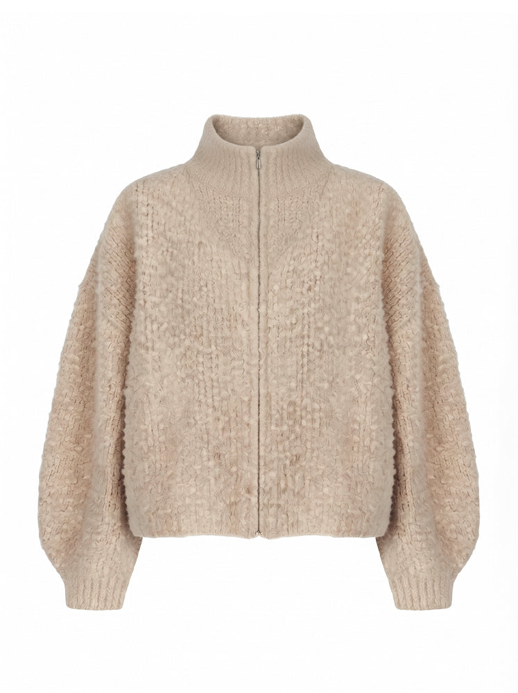 Cardigan in maglia effetto Boucle'