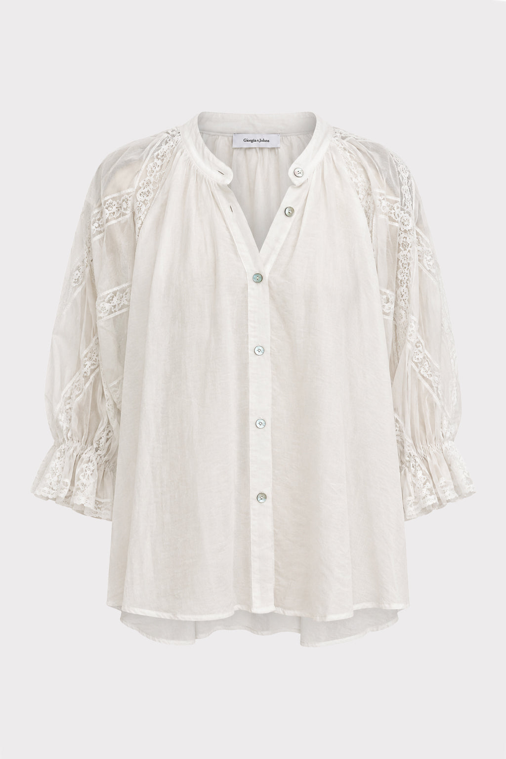 Camicia maniche ricamate