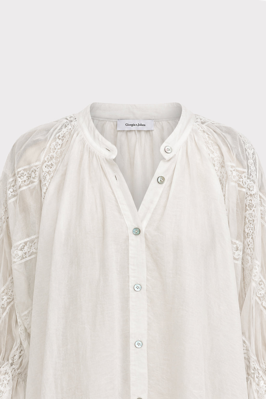 Camicia maniche ricamate