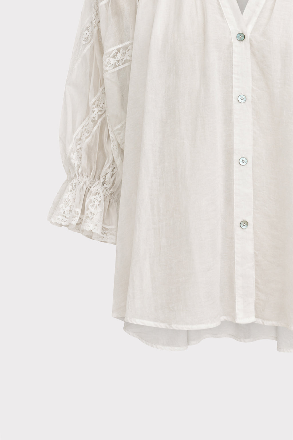 Camicia maniche ricamate
