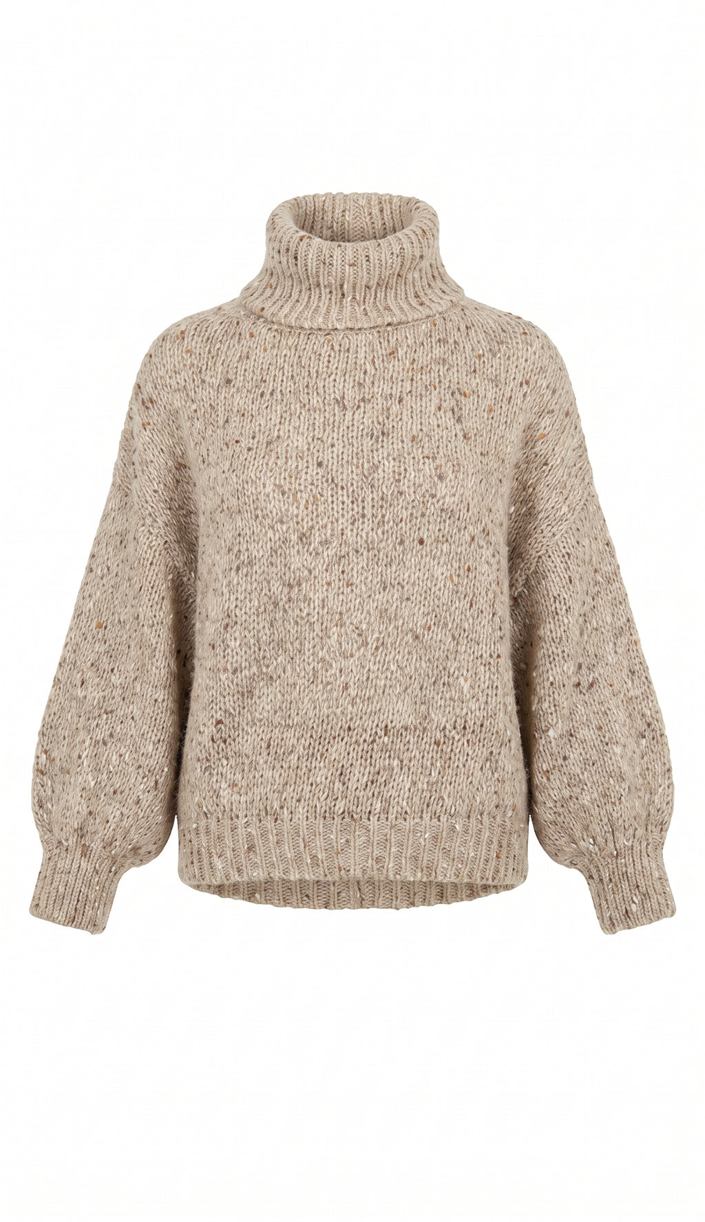 Pullover dolcevita over effetto tweed