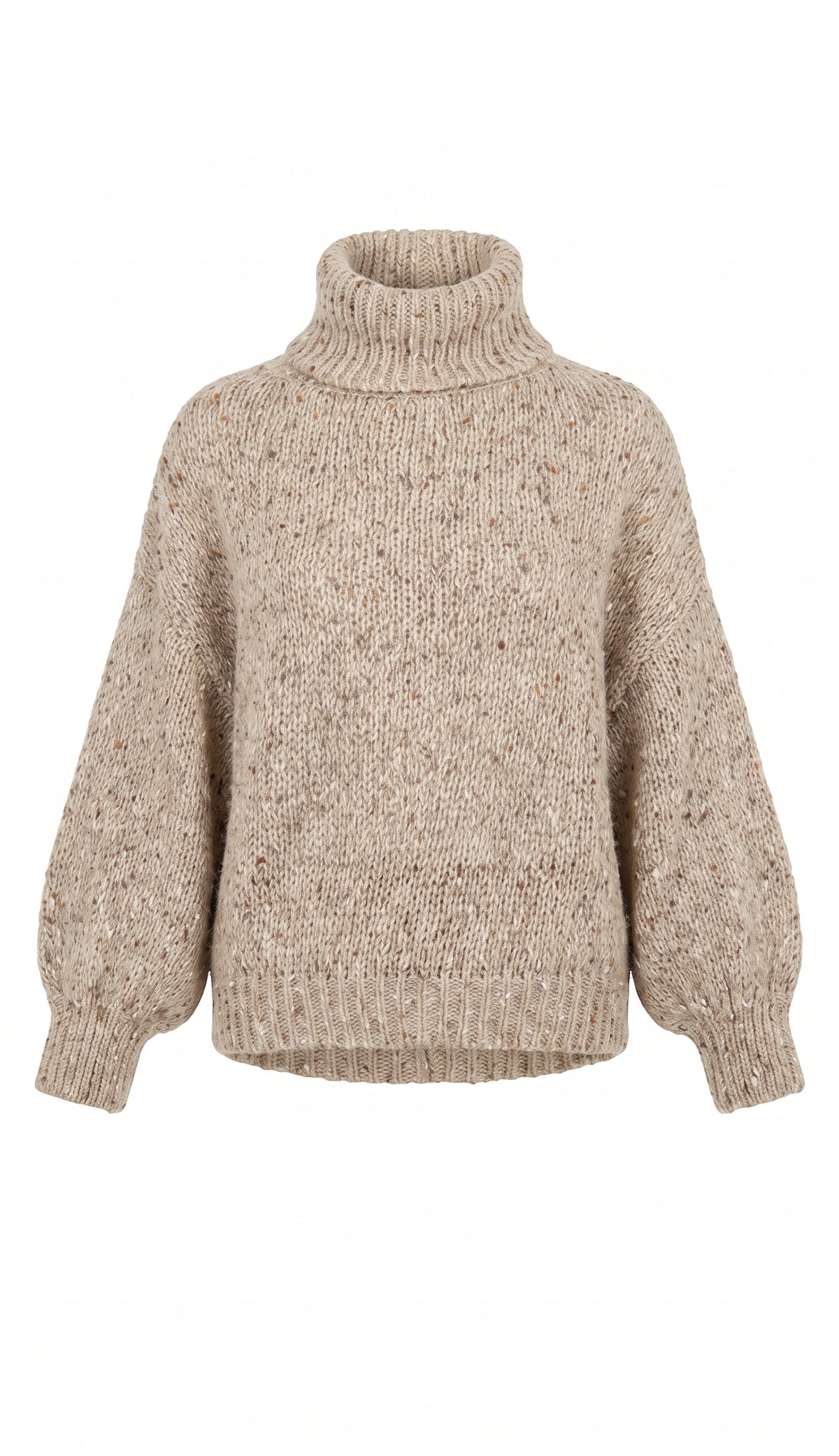 Pullover dolcevita over effetto tweed