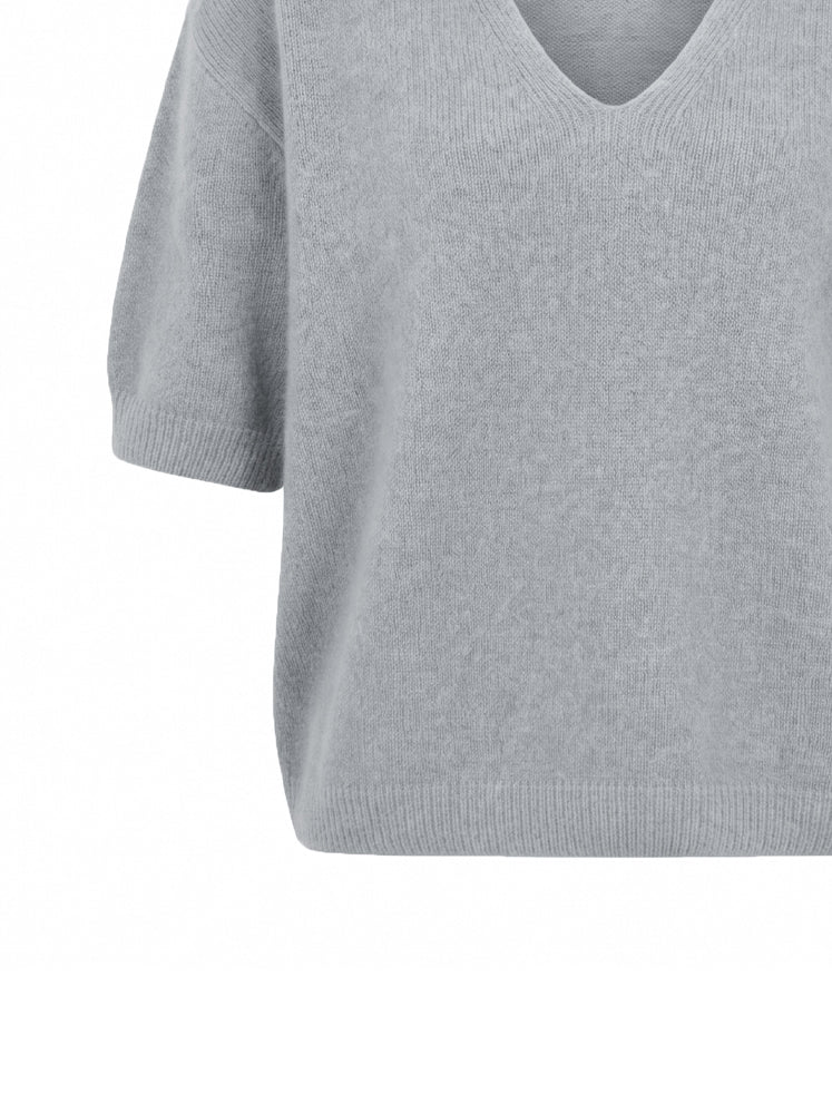 Pullover a V misto Alpaca e Lana