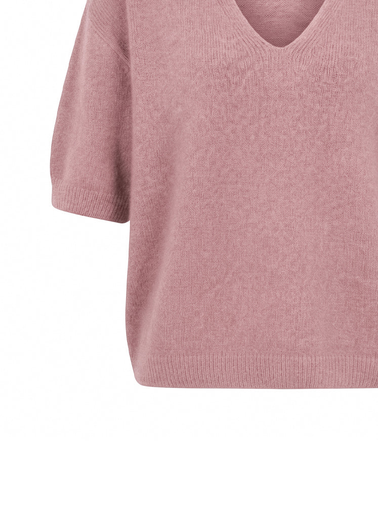 Pullover a V misto Alpaca e Lana