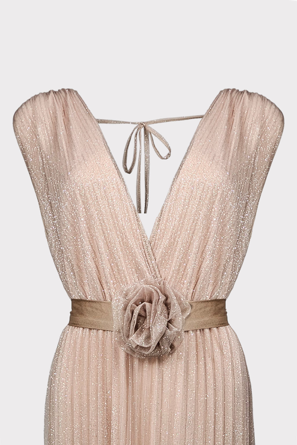 Abito glitter con cintura