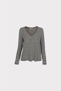Maglia riga scollo costina