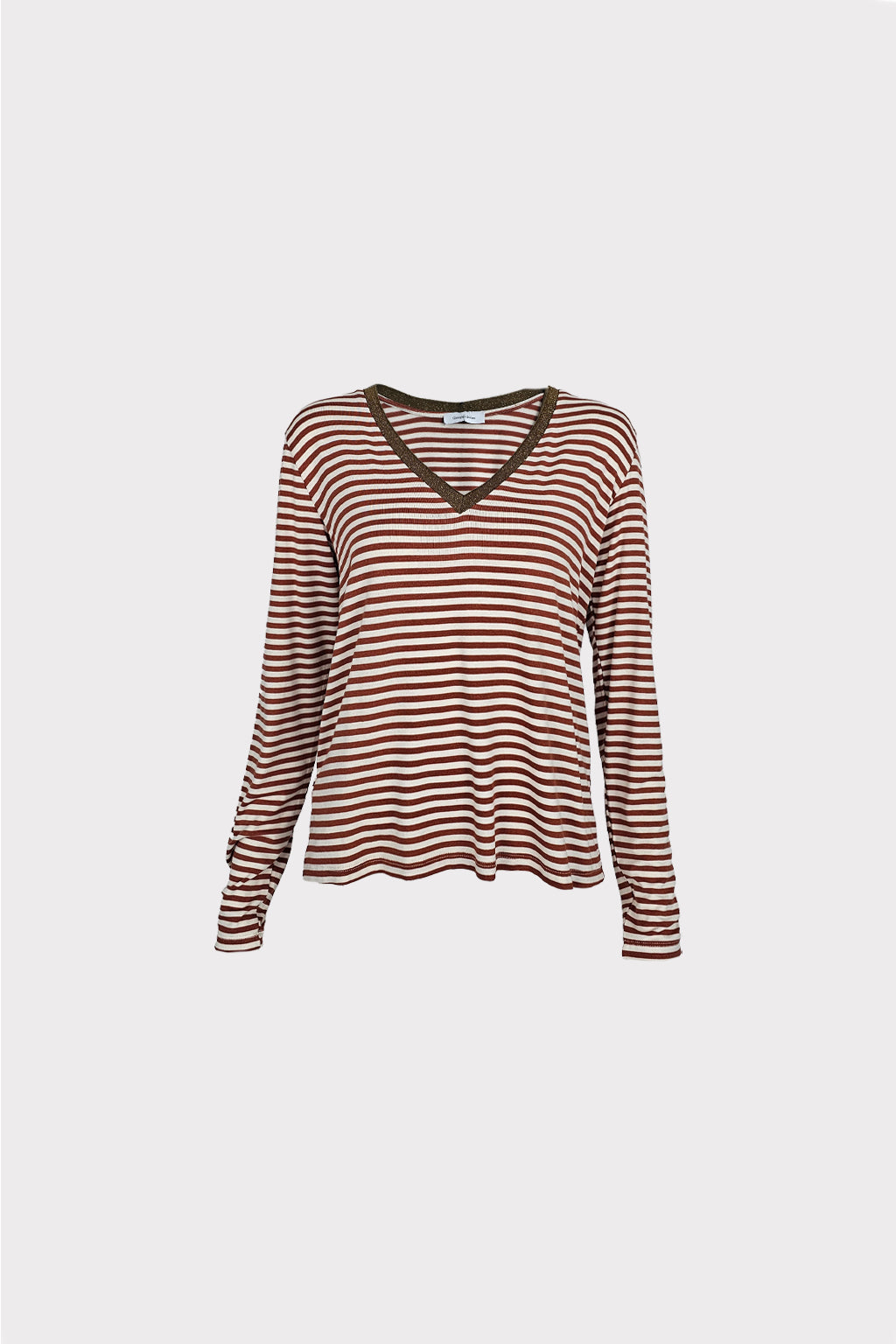 Maglia riga scollo costina