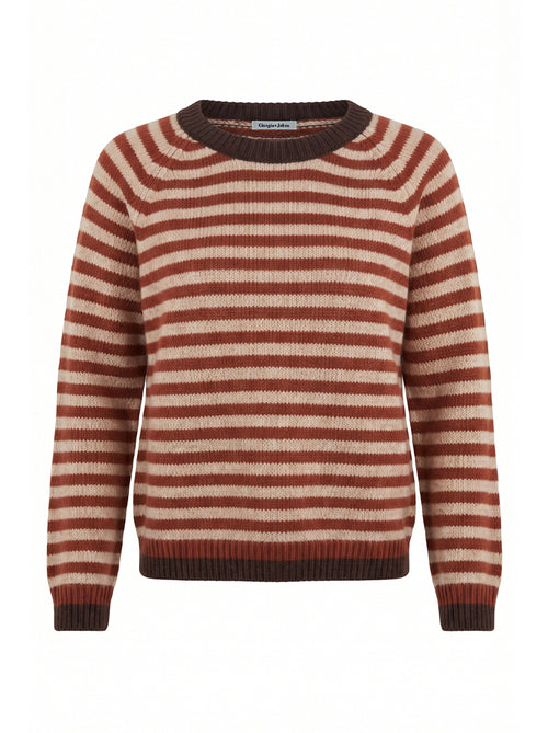 Pullover a righe bordo a contrasto