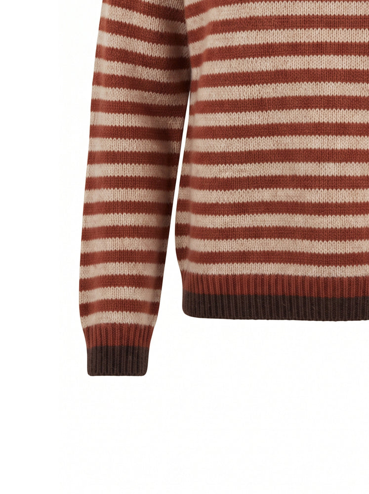 Pullover a righe bordo a contrasto