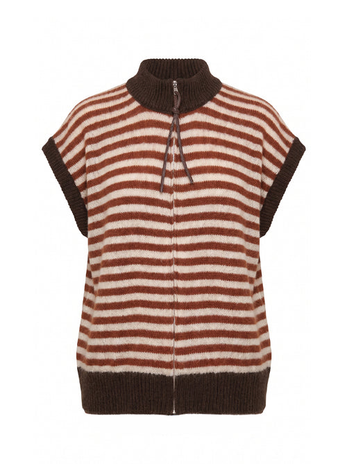 Gilet a righe dettagli a contrasto