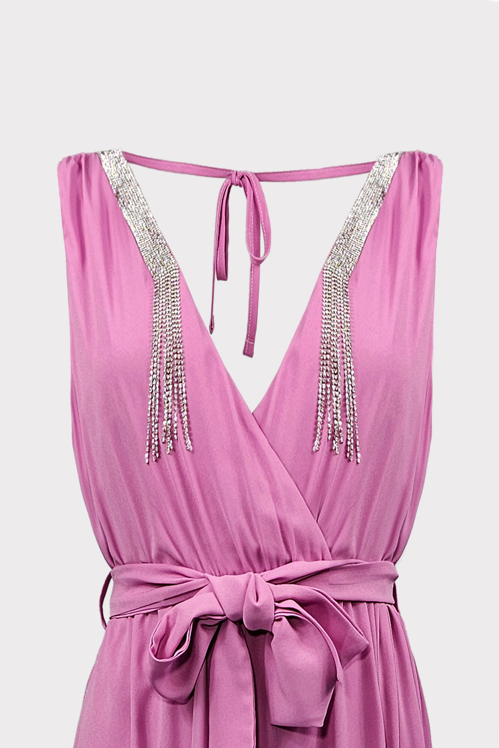 Abito midi con dettaglio strass