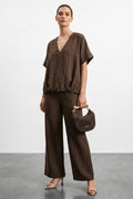 Pantalone palazzo misto lino