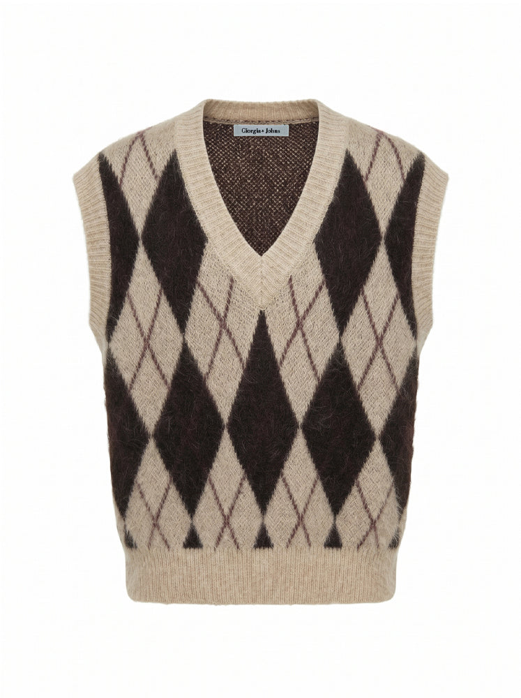 Gilet rombi misto mohair