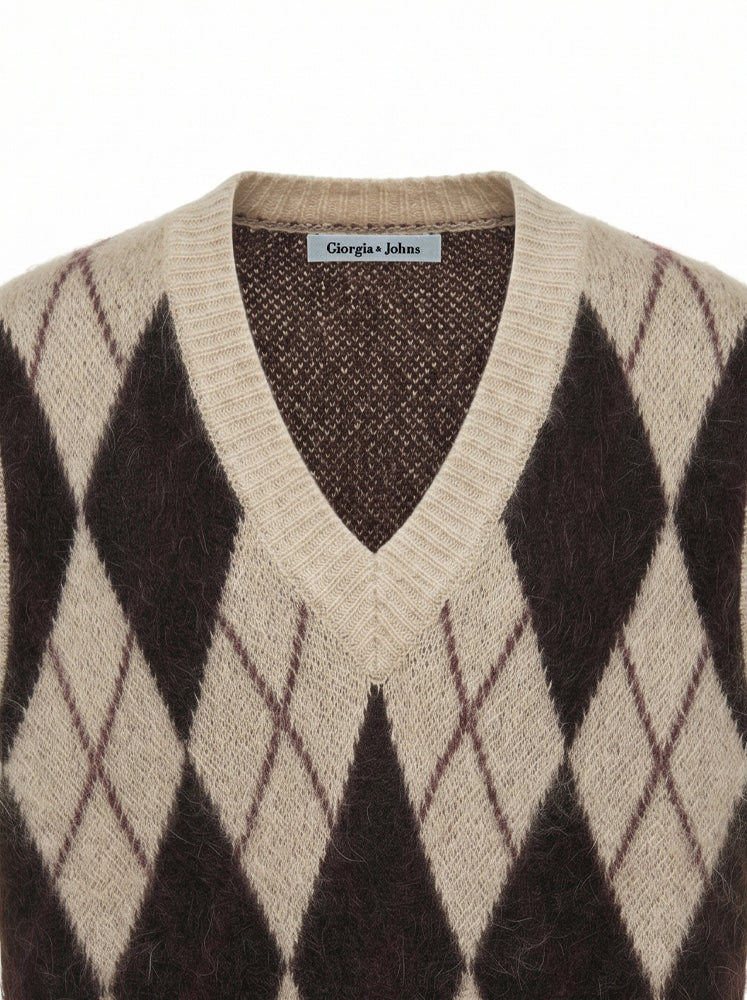 Gilet rombi misto mohair