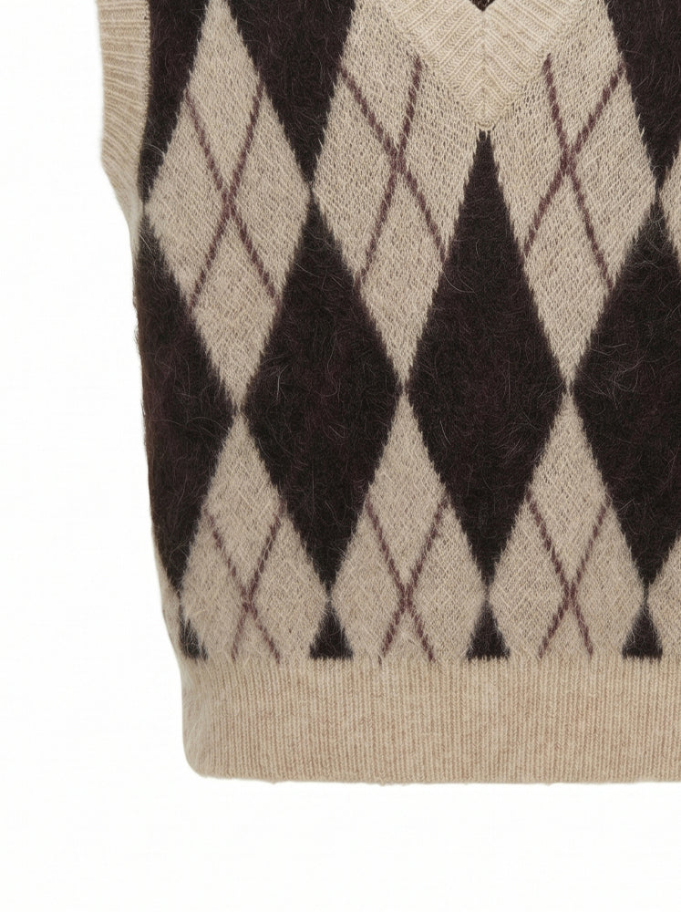 Gilet rombi misto mohair