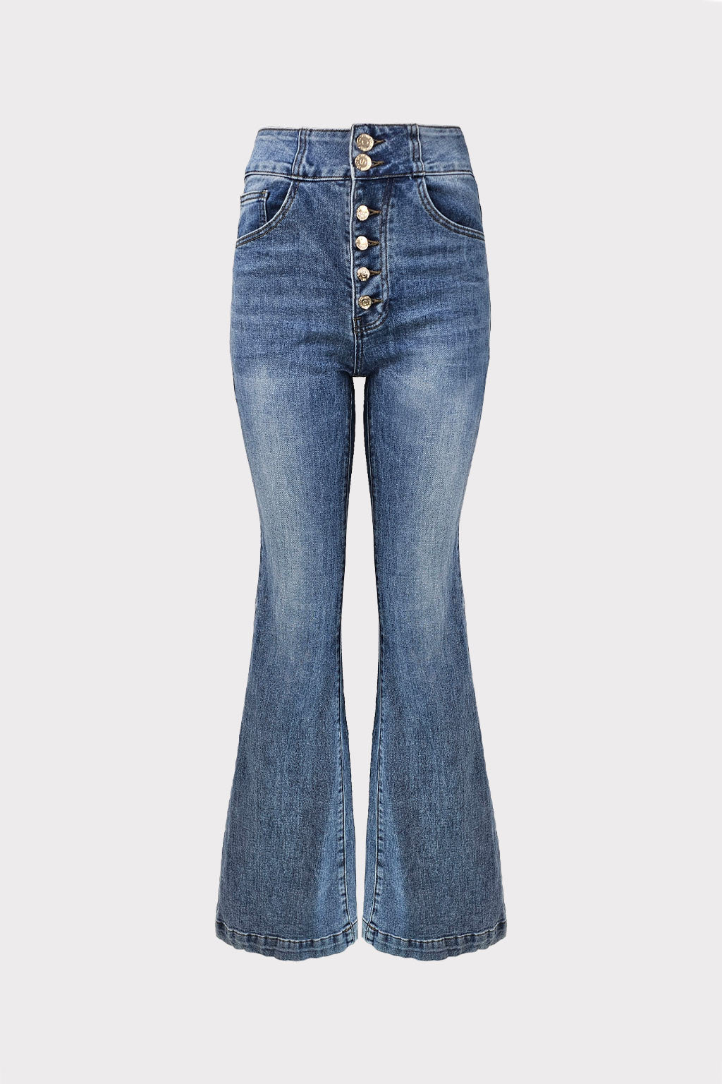 Jeans flare a vita alta
