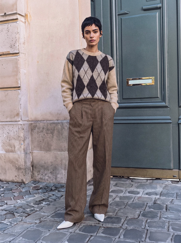 Pullover a rombi misto mohair