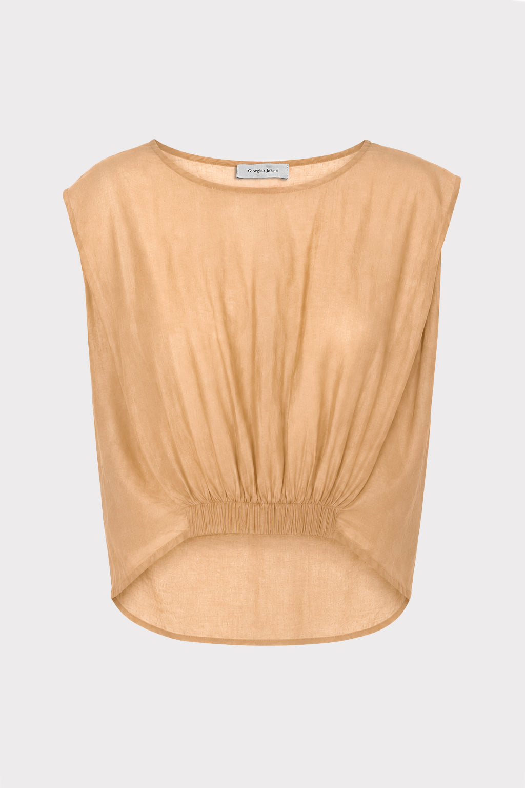 Blusa crop dettaglio drappeggio