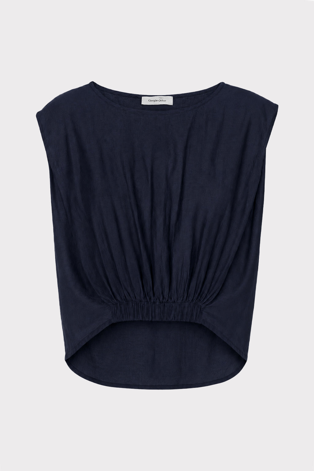 Blusa crop dettaglio drappeggio