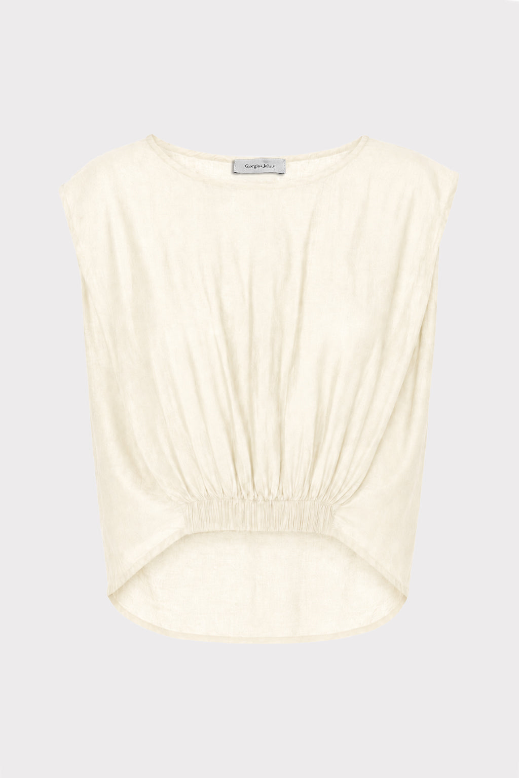 Blusa crop dettaglio drappeggio