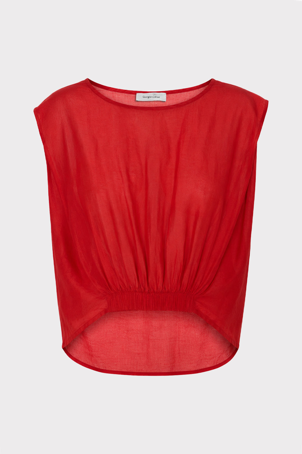 Blusa crop dettaglio drappeggio
