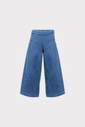 Pantalone denim con bottoni metallici