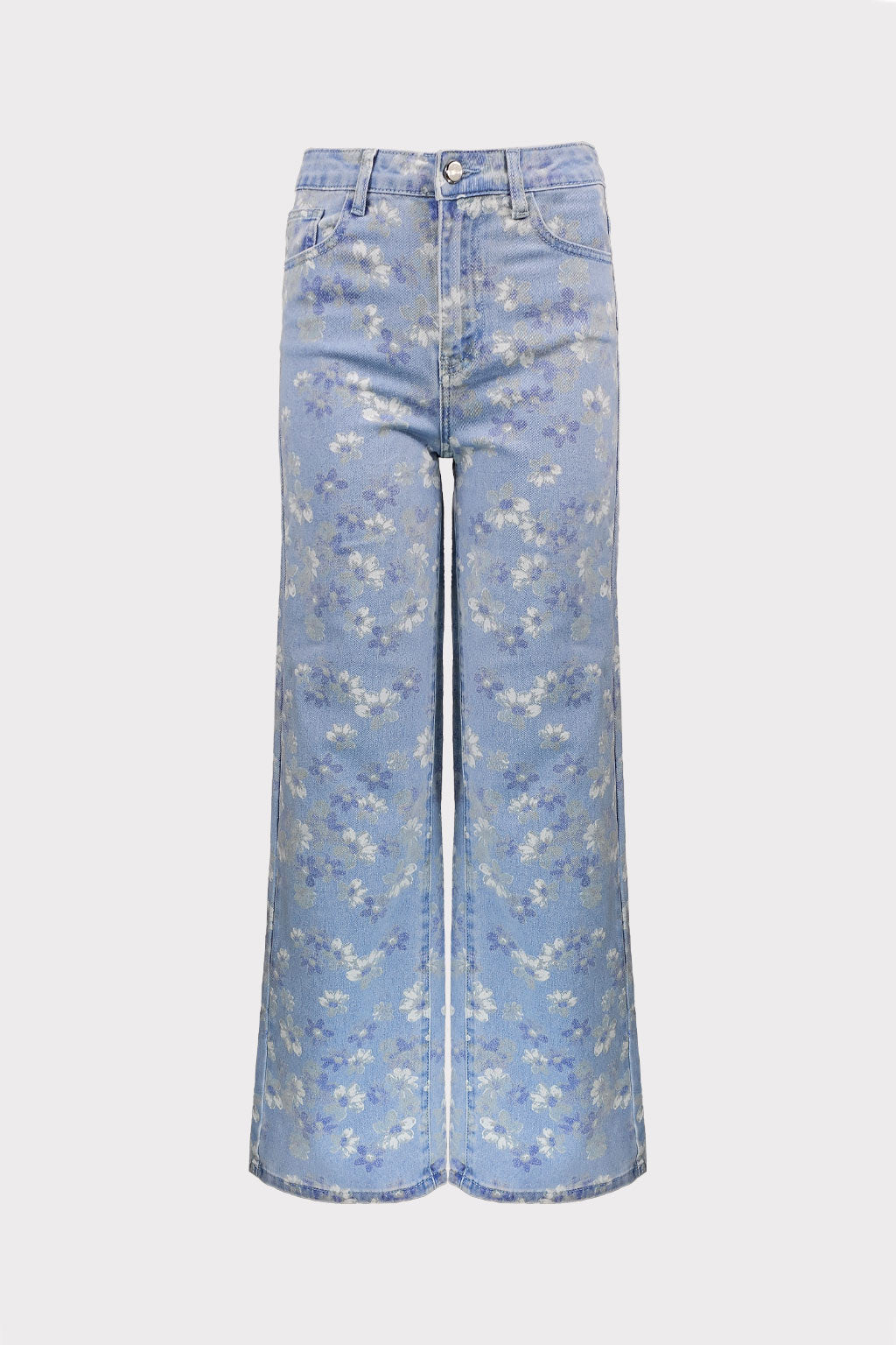 Jeans wide leg stampato